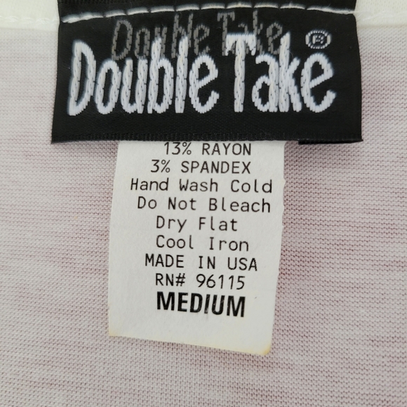 Double Take Ivory Off White Top Layered Front Short Sleeve Relaxed Fit Size M - Picture 10 of 11